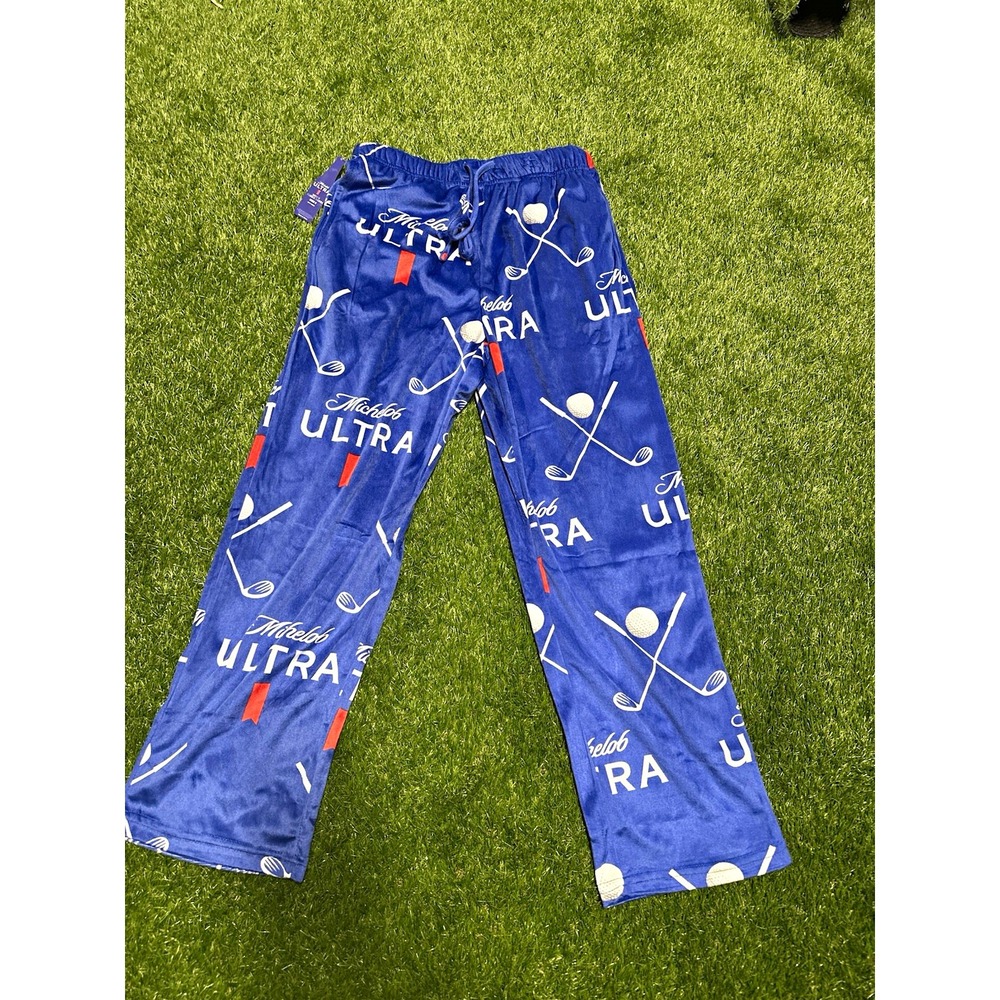 Michelob ULTRA Men's S Blue Fleece Lounge Pants Graphic Print